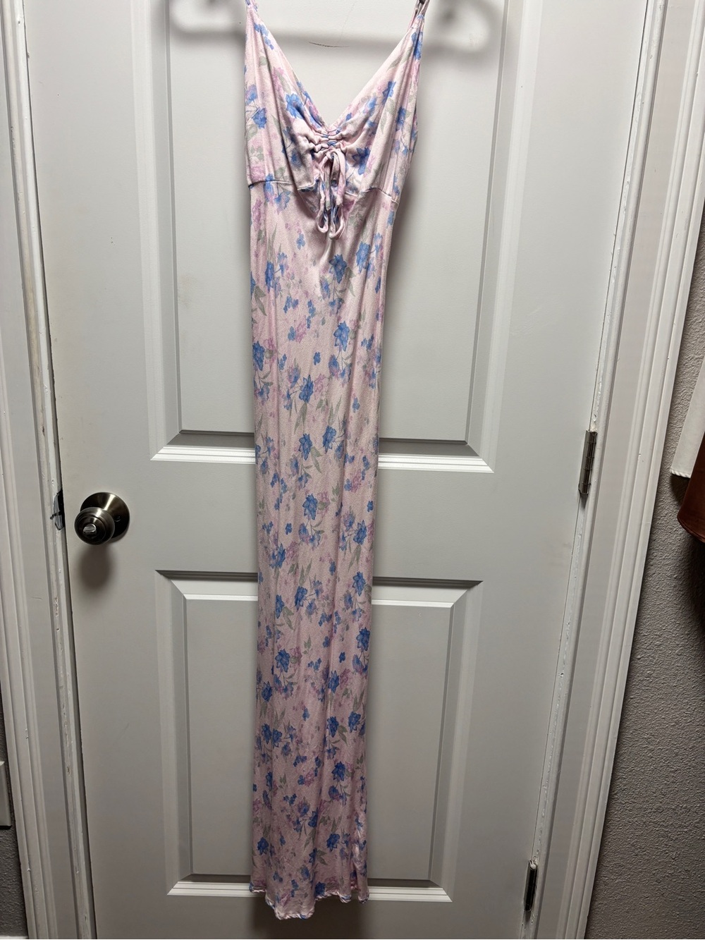 Floral Lace-Up Pink Dress
